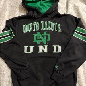 UND North Dakota Black and Green Youth Hoodie